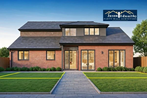 Home extension focusing on boundary line Hedge End